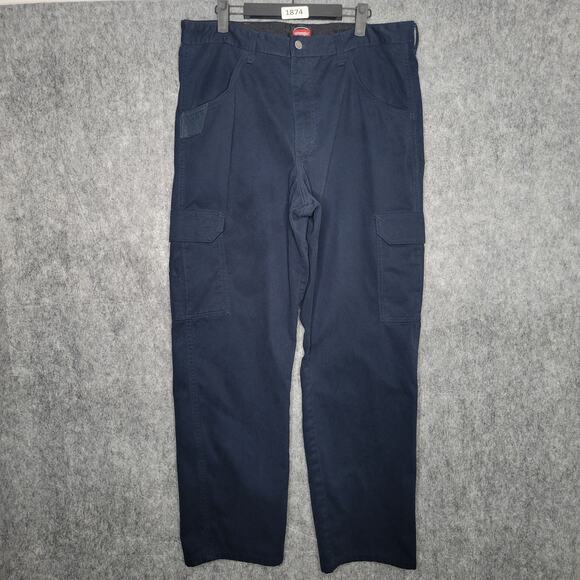 Wrangler Workwear Cargo Pants Mens Size 36x32 Blue Straight Read - Picture 1 of 13
